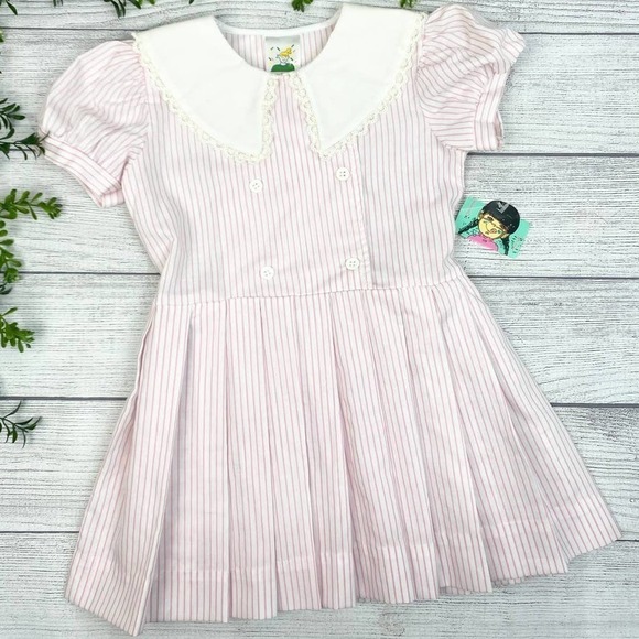 NEW Kessi Life Little Girls Summer Dress Stripe Round Collar Classic Dress - Picture 1 of 9